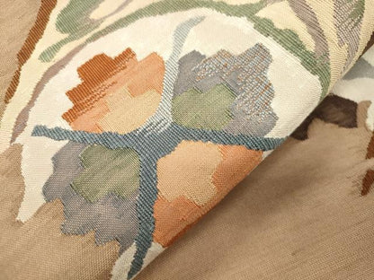 平和屋着物●太鼓柄袋帯　すくい織　草花文　正絹　逸品　CABI7545dy
