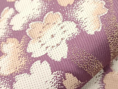 平和屋着物●六通柄袋帯　舞桜文　金糸　正絹　逸品　CABI7550dy