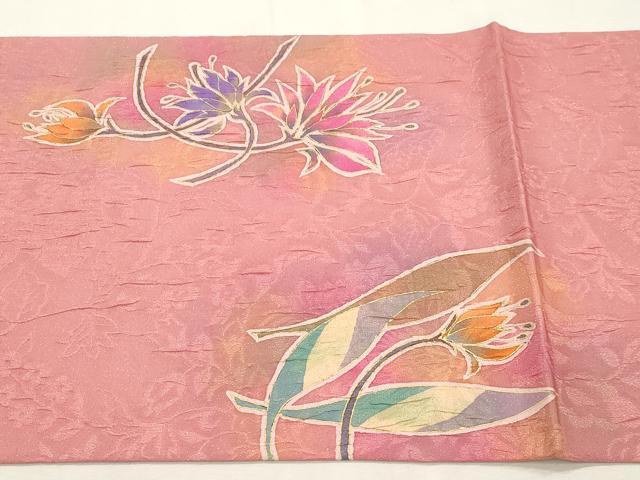 平和屋着物●博多織　鵬翔　太鼓柄袋帯　纐纈　更紗文　金通し地　正絹　逸品　CABI7558dy