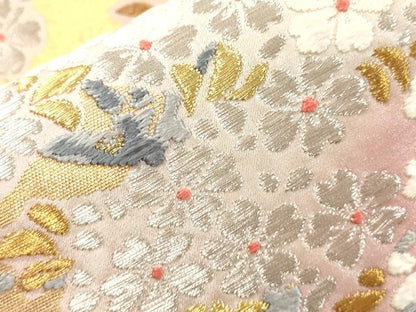 平和屋着物●六通柄袋帯　唐織　枝花文　金銀糸　正絹　逸品　CABI7561dy