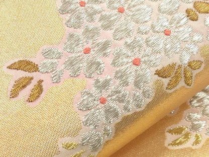 平和屋着物●六通柄袋帯　唐織　枝花文　金銀糸　正絹　逸品　CABI7561dy
