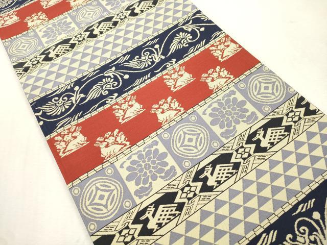 平和屋着物●六通柄袋帯　名物裂　正絹　逸品　未使用　CABI7563dy