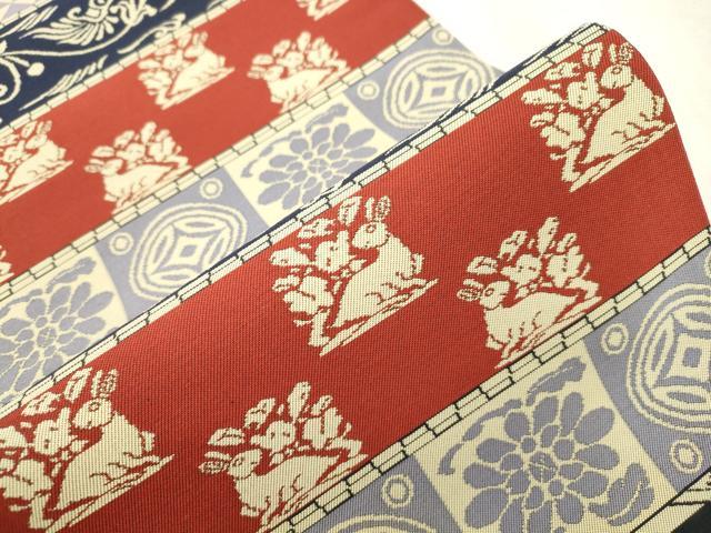 平和屋着物●六通柄袋帯　名物裂　正絹　逸品　未使用　CABI7563dy