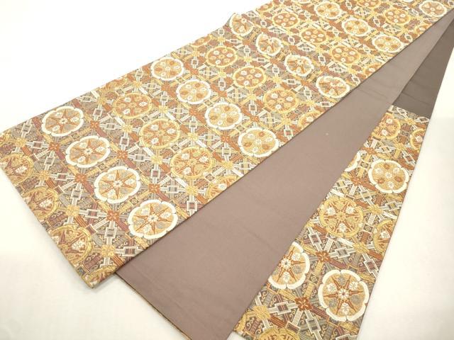 平和屋着物●六通柄袋帯　唐織　名物裂　金糸　正絹　逸品　CABI7566dy