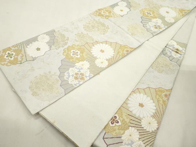 平和屋着物●六通柄袋帯　御香染宮むらさき　舞花文　金糸　正絹　逸品　CABI7570dy