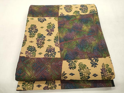 平和屋着物●六通柄袋帯　輪奈織　草花文　正絹　逸品　CABI7574dy