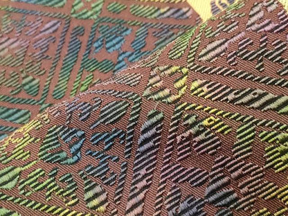 平和屋着物●六通柄袋帯　輪奈織　草花文　正絹　逸品　CABI7574dy
