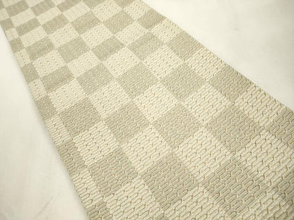 平和屋着物●両面　全通柄袋帯　幾何学文　正絹　逸品　CABI7576dy