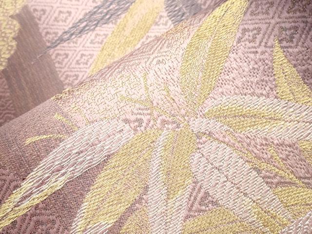 平和屋着物●両面　全通柄袋帯　笹竹文　金銀糸　正絹　逸品　未使用　CABI7578dy