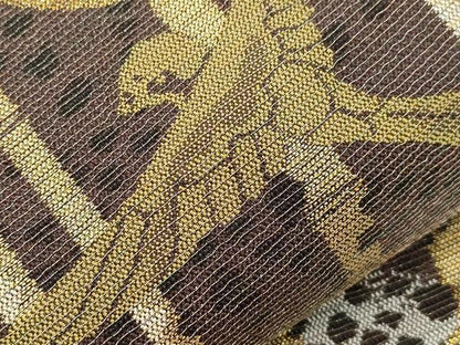 平和屋着物●六通柄袋帯　笹竹飛鳥文　金糸　正絹　逸品　CABI7579dy