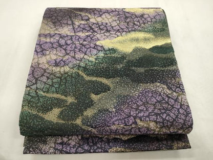 平和屋着物●両面　六通柄袋帯　輪奈織　霞文　金銀糸　正絹　逸品　CABI7582dy