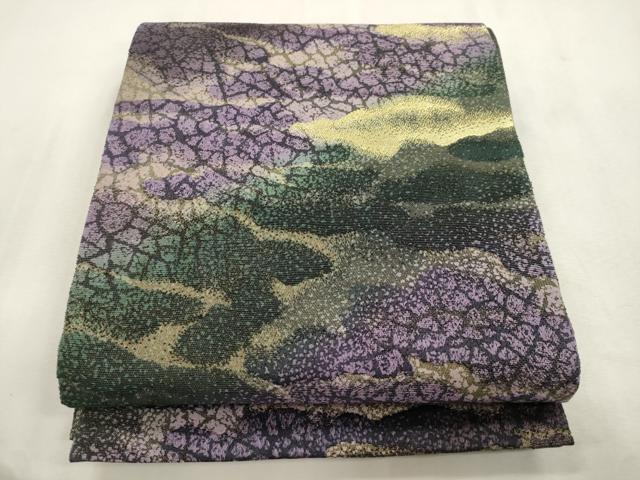 平和屋着物●両面　六通柄袋帯　輪奈織　霞文　金銀糸　正絹　逸品　CABI7582dy