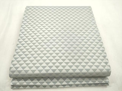平和屋着物●両面　六通柄袋帯　藍　幾何学文　さが美扱い　正絹　逸品　未使用　CABI7583dy
