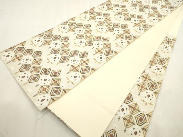 平和屋着物●六通柄袋帯　幾何学文　正絹　逸品　CABI7585dy