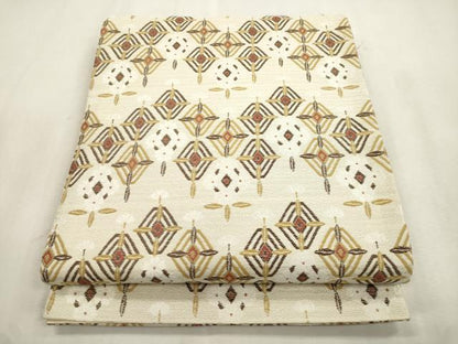 平和屋着物●六通柄袋帯　幾何学文　正絹　逸品　CABI7585dy