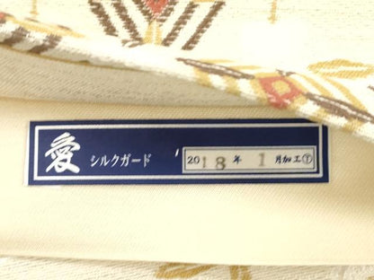 平和屋着物●六通柄袋帯　幾何学文　正絹　逸品　CABI7585dy