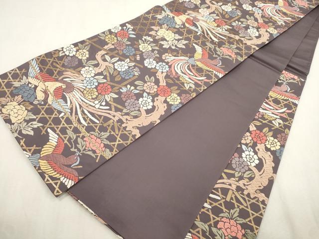 平和屋着物●六通柄袋帯　唐織　花鳥文　金糸　正絹　逸品　CABI7586dy