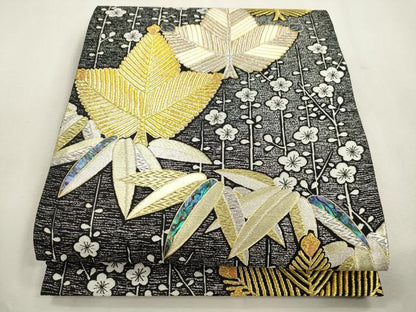 平和屋着物●袋帯　螺鈿　松竹梅　金銀糸　正絹　逸品　CABI7588dy
