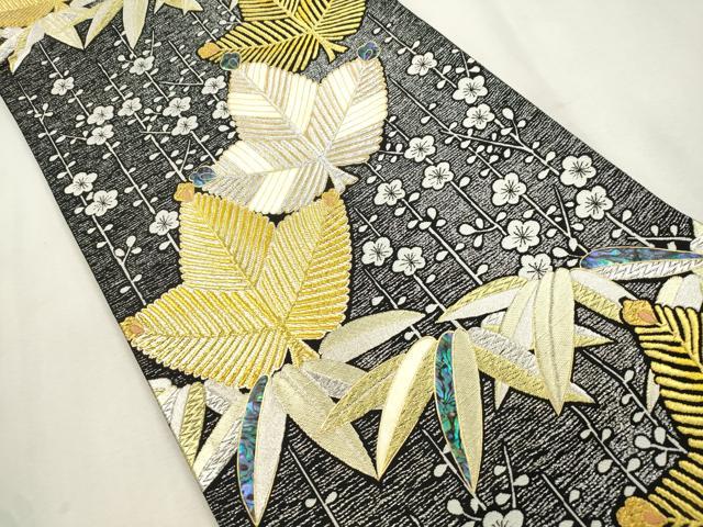 平和屋着物●袋帯　螺鈿　松竹梅　金銀糸　正絹　逸品　CABI7588dy