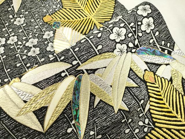 平和屋着物●袋帯　螺鈿　松竹梅　金銀糸　正絹　逸品　CABI7588dy