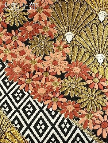 平和屋着物●六通柄袋帯　唐織　流水花尽くし文　金糸　正絹　逸品　CABI7589dy