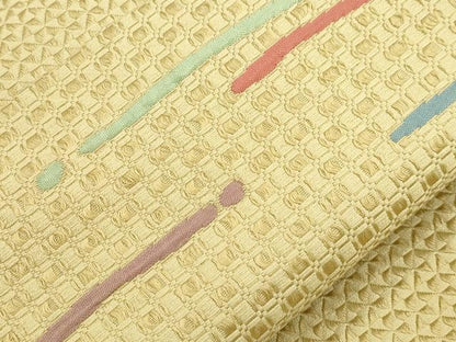 平和屋着物●本場筑前博多織　八寸名古屋帯　抽象文　正絹　逸品　CABI7593dy