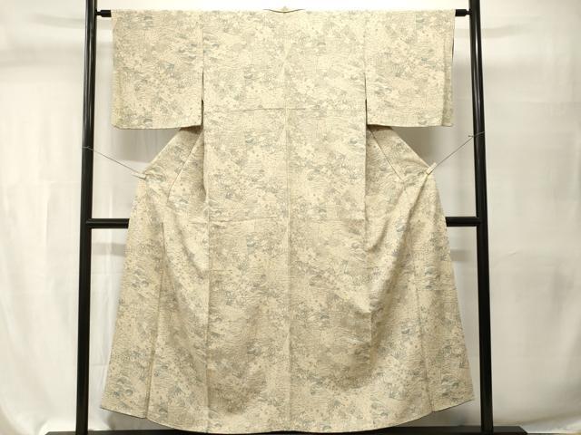 平和屋着物■上質な小紋　切嵌吉祥花文　正絹　逸品　CABI7602ev