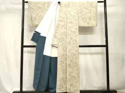 平和屋着物■上質な小紋　切嵌吉祥花文　正絹　逸品　CABI7602ev