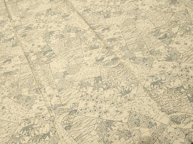 平和屋着物■上質な小紋　切嵌吉祥花文　正絹　逸品　CABI7602ev