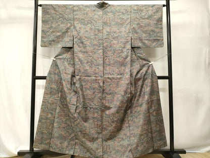 平和屋着物■本場染大島紬　風景文　正絹　逸品　CABI7606ev