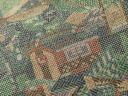平和屋着物■本場染大島紬　風景文　正絹　逸品　CABI7606ev