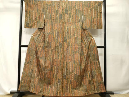 平和屋着物■上質な小紋　更紗花間道　正絹　逸品　CABI7607ev