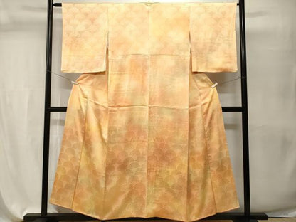 平和屋着物■上質な小紋　霞文　菊地紋　暈し染め　正絹　逸品　CABI7610ev