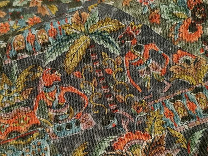 平和屋着物■上質な小紋　切嵌更紗花文　古代エジプト壁画文様　鬼しぼ縮緬　正絹　逸品　CABI7611ev