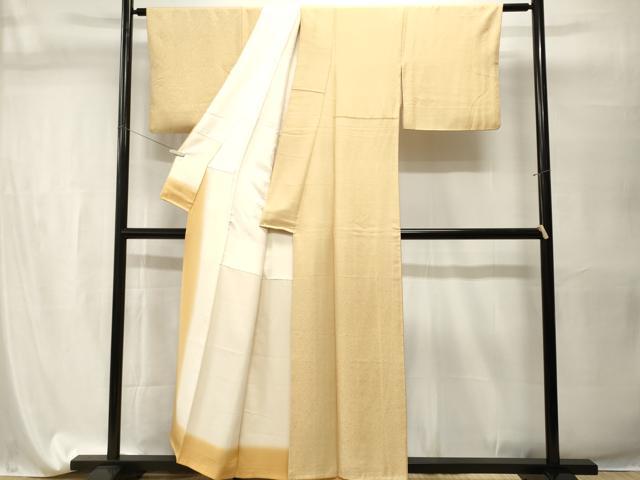 平和屋着物■上質な色無地　箔散らし地紋　蒸栗色　正絹　逸品　CABI7619ev