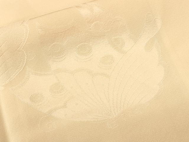 平和屋着物■豪華色留袖　舞蝶地紋　鳥の子色　正絹　逸品　CABI7620ev