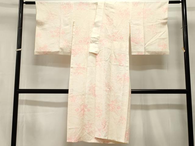 平和屋着物■長襦袢　単衣　芝草花文　正絹　逸品　CABI7627ev
