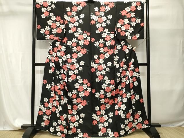 平和屋着物■小紋　舞桜文　胴抜き仕立て　洗える着物　CABI7634ev