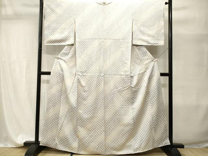 平和屋着物■上質な小紋　総絞り　斜線文　暈し染め　正絹　逸品　CABI7638ev