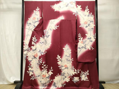 平和屋着物■豪華振袖　駒刺繍　枝花文　暈し染め　正絹　逸品　CABI7640ev