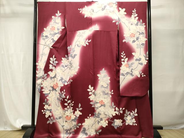 平和屋着物■豪華振袖　駒刺繍　枝花文　暈し染め　正絹　逸品　CABI7640ev