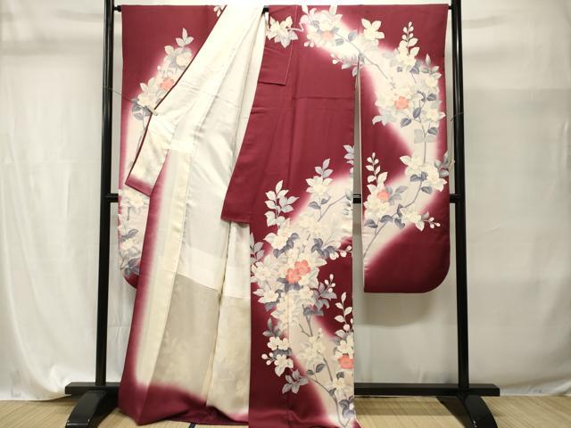 平和屋着物■豪華振袖　駒刺繍　枝花文　暈し染め　正絹　逸品　CABI7640ev