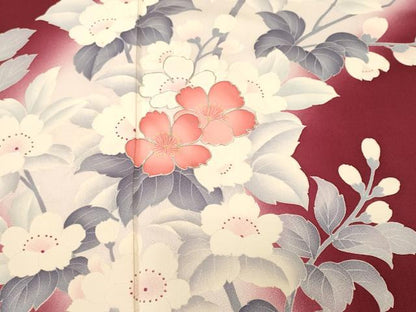 平和屋着物■豪華振袖　駒刺繍　枝花文　暈し染め　正絹　逸品　CABI7640ev