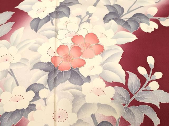 平和屋着物■豪華振袖　駒刺繍　枝花文　暈し染め　正絹　逸品　CABI7640ev