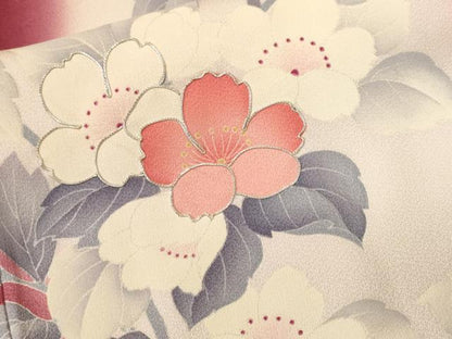 平和屋着物■豪華振袖　駒刺繍　枝花文　暈し染め　正絹　逸品　CABI7640ev