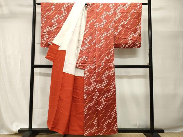 平和屋着物■上質な小紋　絞り　斜線抽象文　正絹　逸品　CABI7642ev