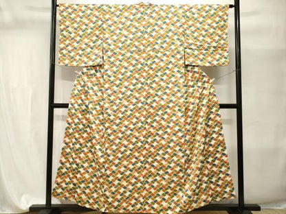 平和屋着物■上質な小紋　檜垣吉祥文　正絹　逸品　CABI7649ev