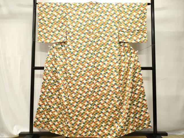 平和屋着物■上質な小紋　檜垣吉祥文　正絹　逸品　CABI7649ev