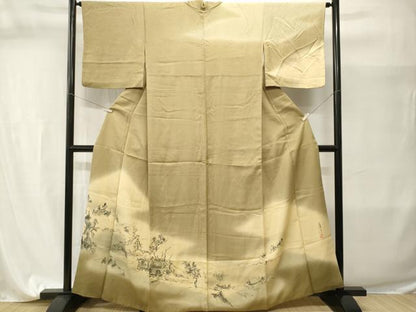 平和屋着物■訪問着　作家物　手描き　人物風景文　暈し染め　正絹　逸品　CABI7652ev