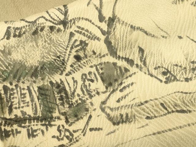平和屋着物■訪問着　作家物　手描き　人物風景文　暈し染め　正絹　逸品　CABI7652ev